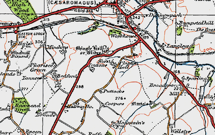 Old map of Olives in 1919
