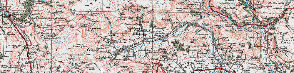Old map of Ollerbrook Booth in 1923