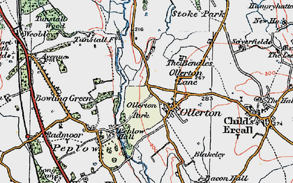 Old map of Ollerton in 1921