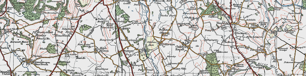 Old map of Ollerton in 1921