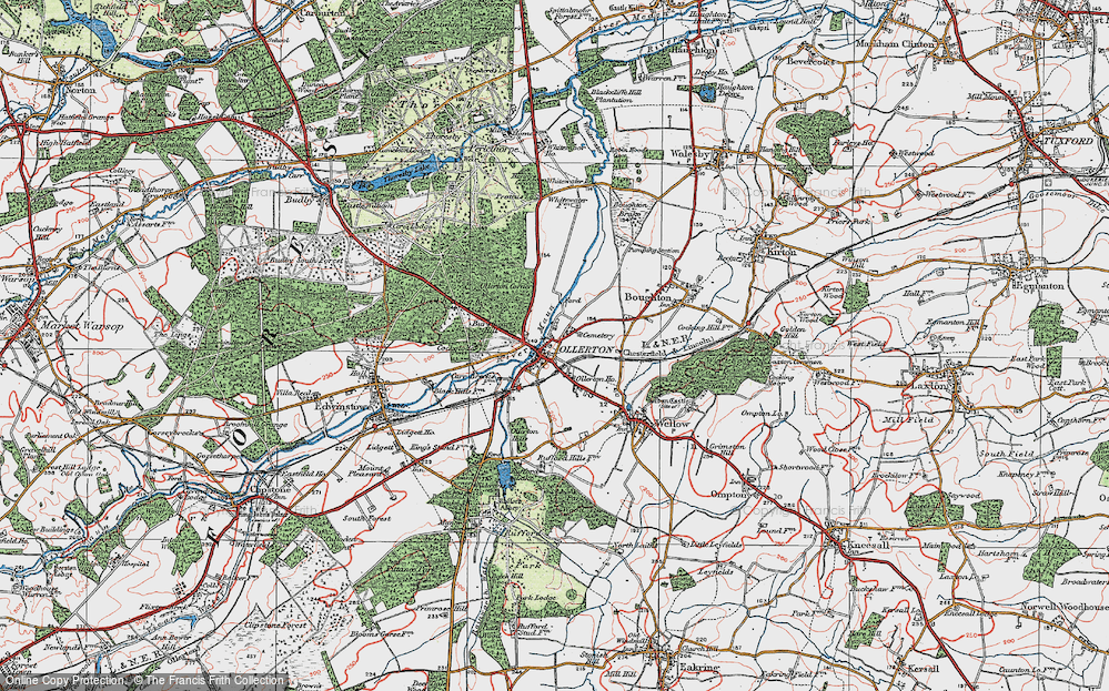 Old Map of Historic Map covering Burstheart Hill in 1923