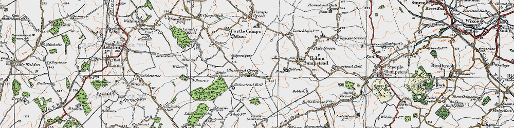 Old map of Olmstead Hall in 1920