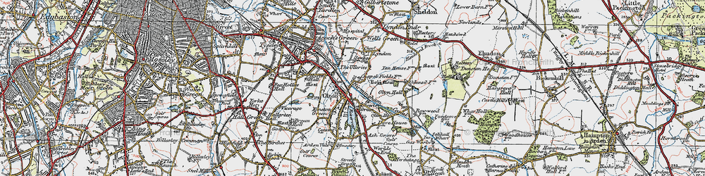Old map of Olton in 1921