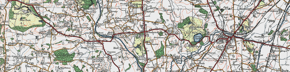 Old map of Ombersley in 1920