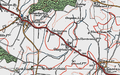 Old map of Ompton in 1923