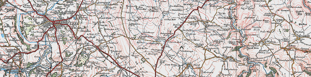 Old map of Onecote in 1923