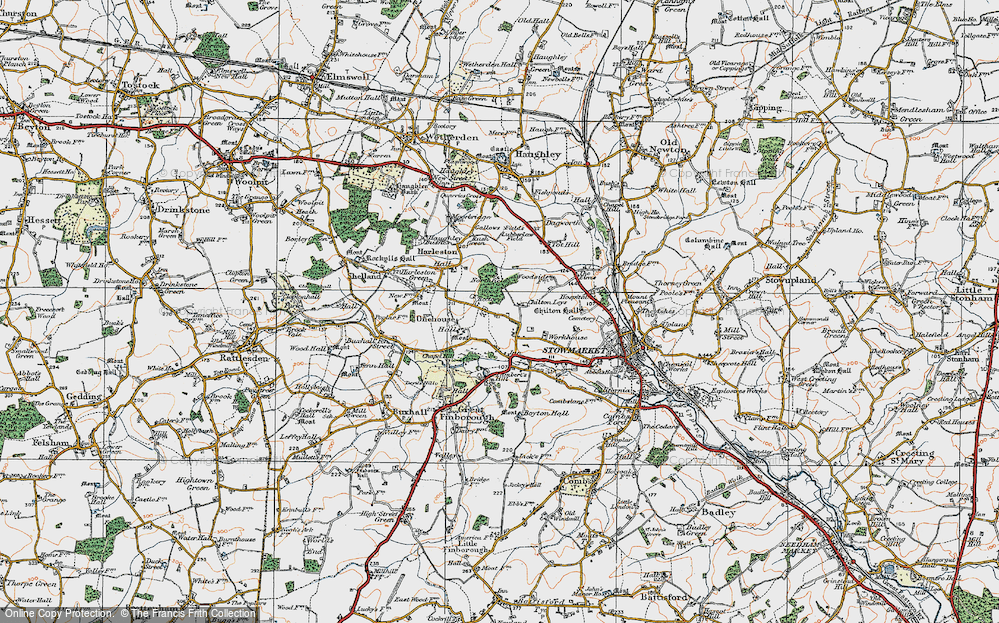 Old Map of Onehouse, 1921 in 1921