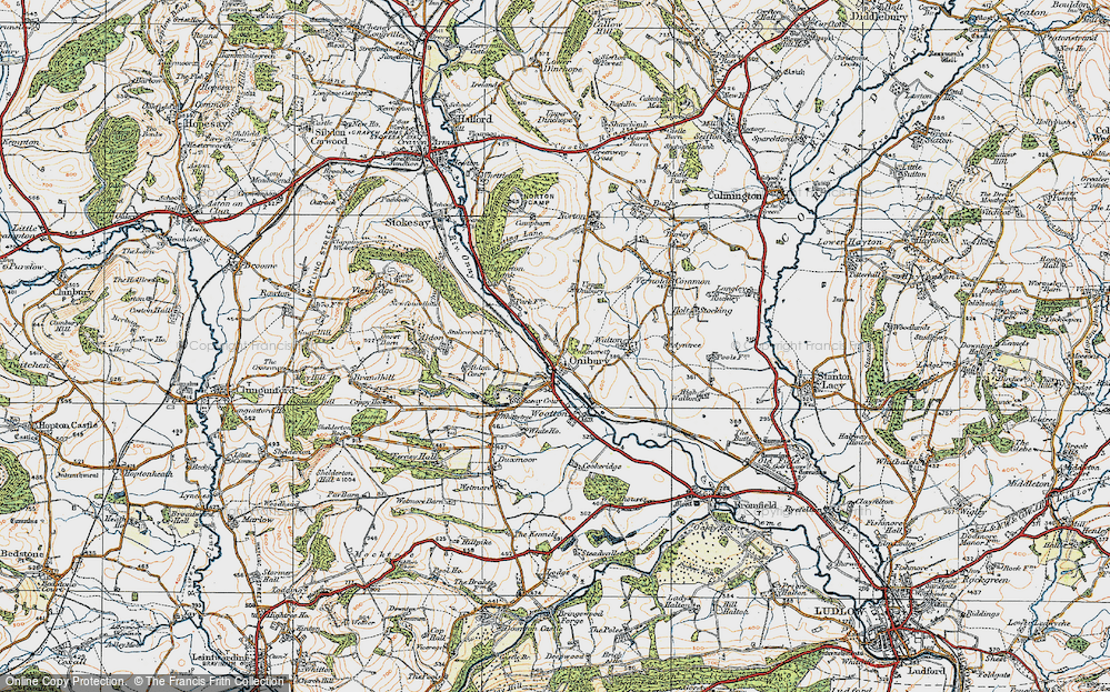 Old Map of Onibury, 1920 in 1920