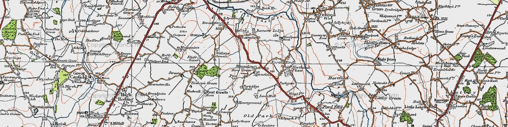Old map of Barnston Lodge in 1919