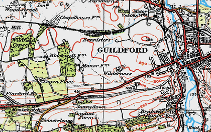 Old map of Onslow Village in 1920