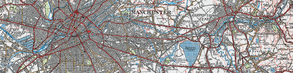 Old map of Openshaw in 1924
