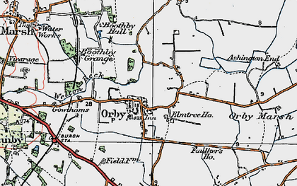 Old map of Orby in 1923