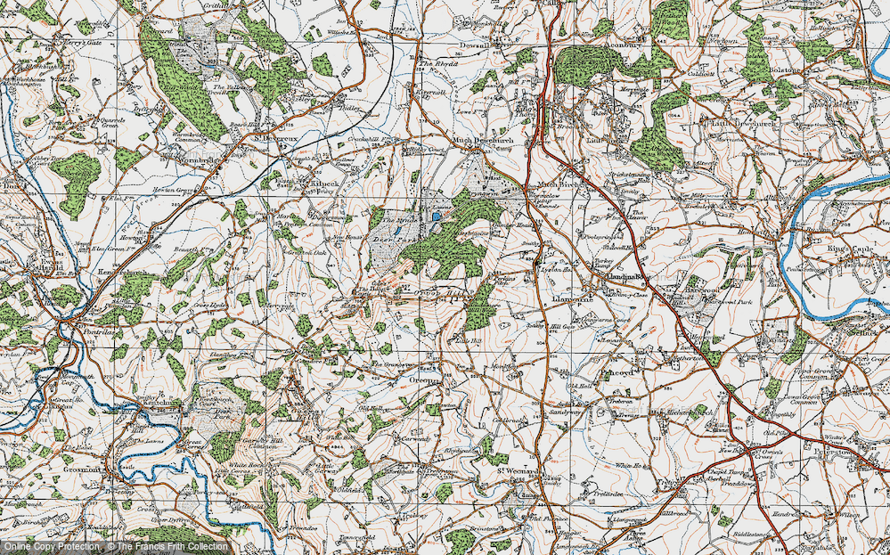 Old Map of Orcop Hill, 1919 in 1919