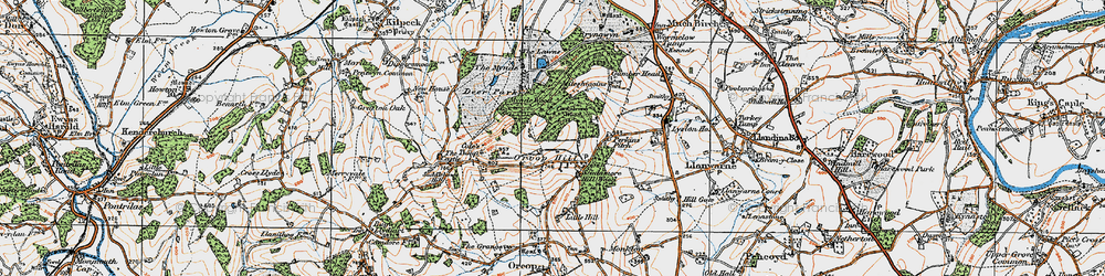 Old map of Orcop Hill in 1919