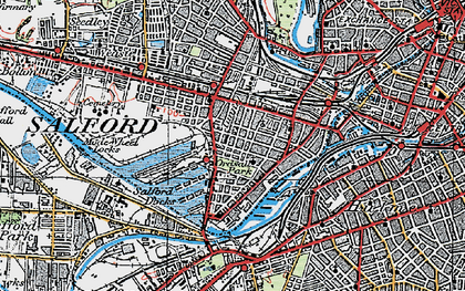 Old map of Ordsall in 1924