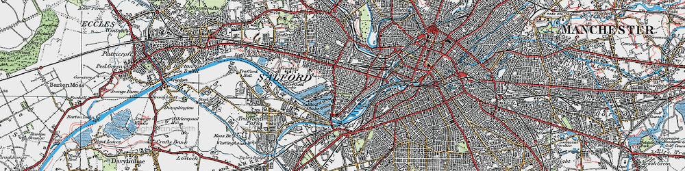 Old map of Ordsall in 1924