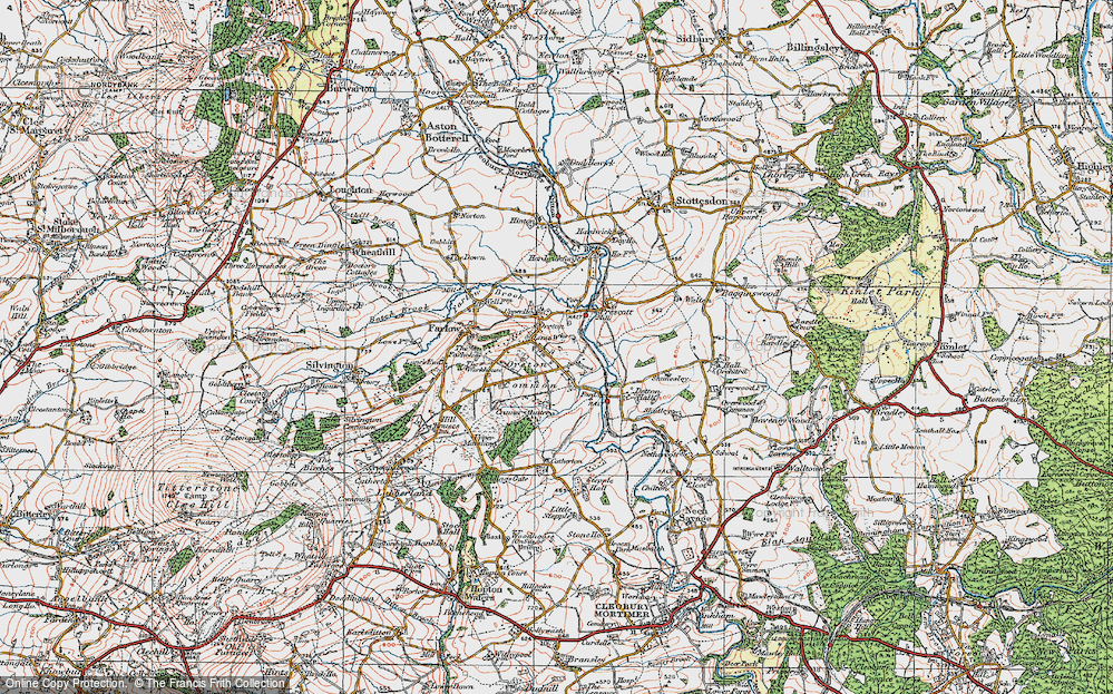Old Map of Oreton, 1921 in 1921