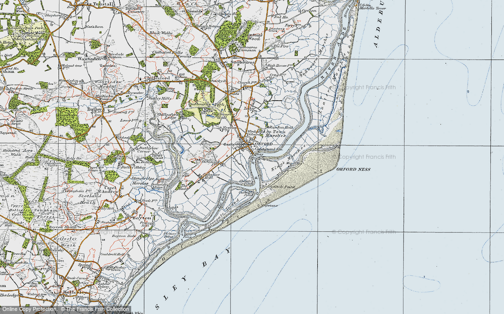 Old Map of Orford, 1921 in 1921