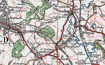 Old map of Orgreave in 1923