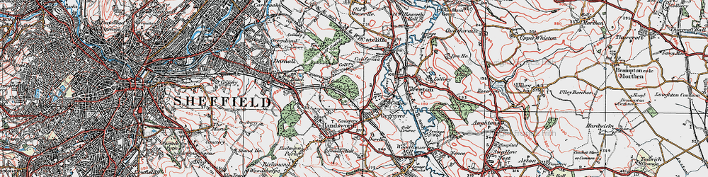 Old map of Orgreave in 1923