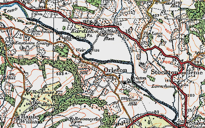 Old map of Orleton in 1920