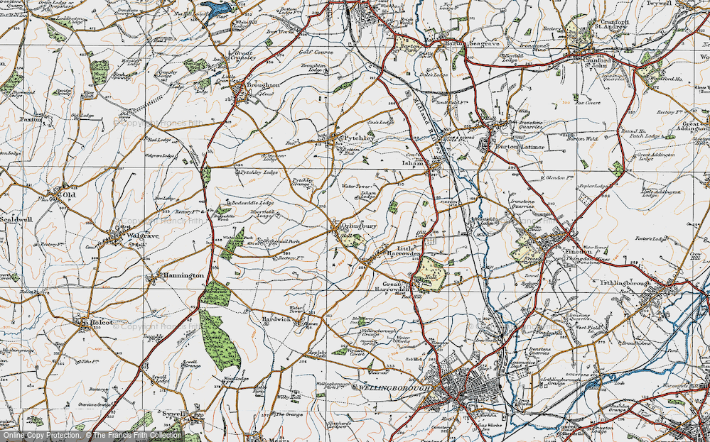 Old Map of Historic Map covering Big Covert in 1919