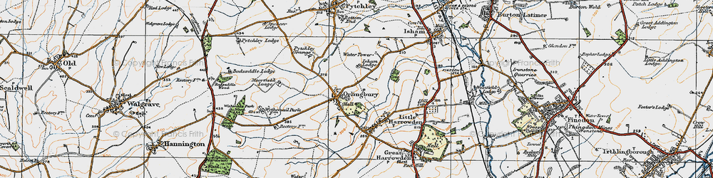 Old map of Orlingbury in 1919