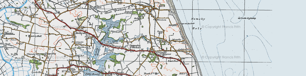 Old map of Ormesby St Margaret in 1922