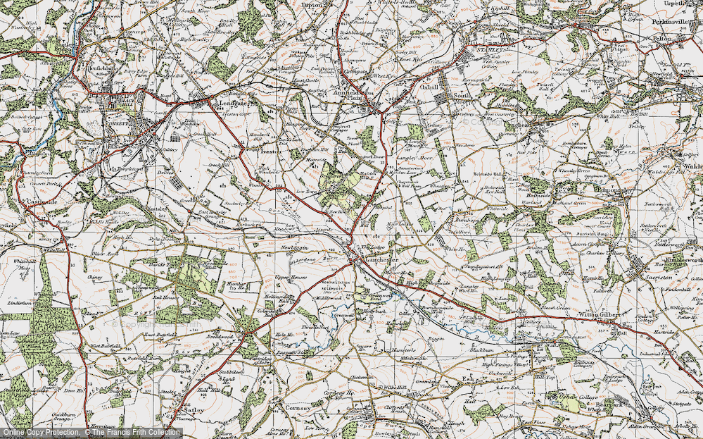 Old Map of Ornsby Hill, 1925 in 1925