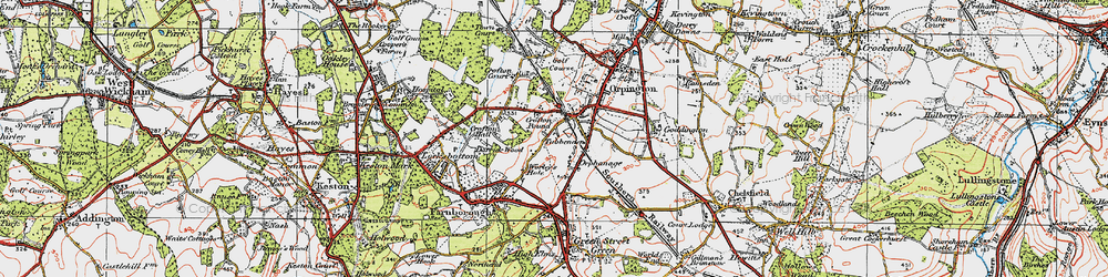 Old map of Orpington in 1920