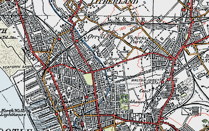 Old map of Orrell in 1923