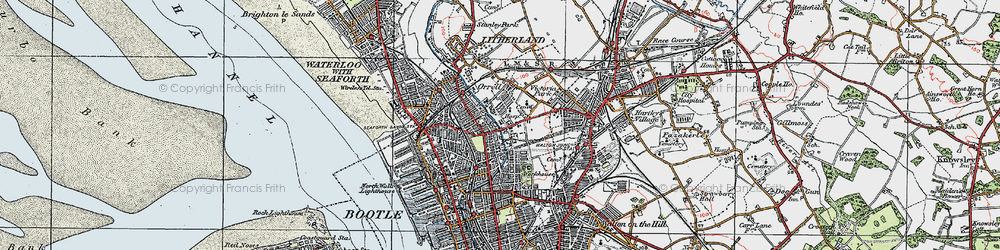 Old map of Orrell in 1923
