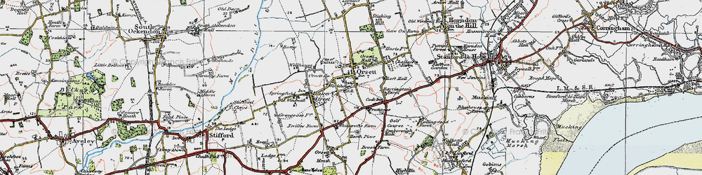 Old map of Orsett in 1920