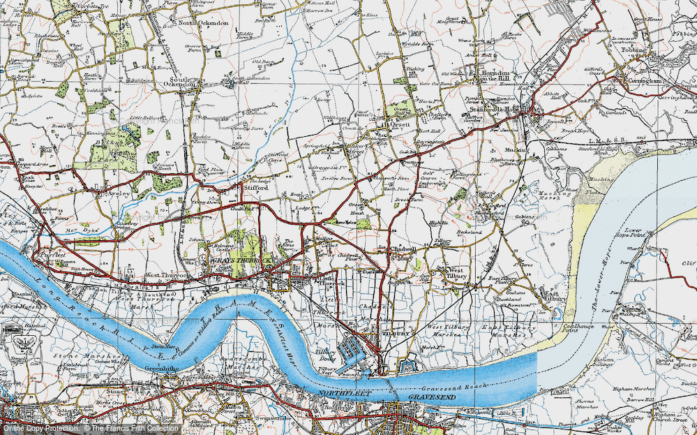 Old Map of Orsett Heath, 1920 in 1920