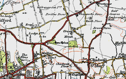 Old map of Orsett Heath in 1920