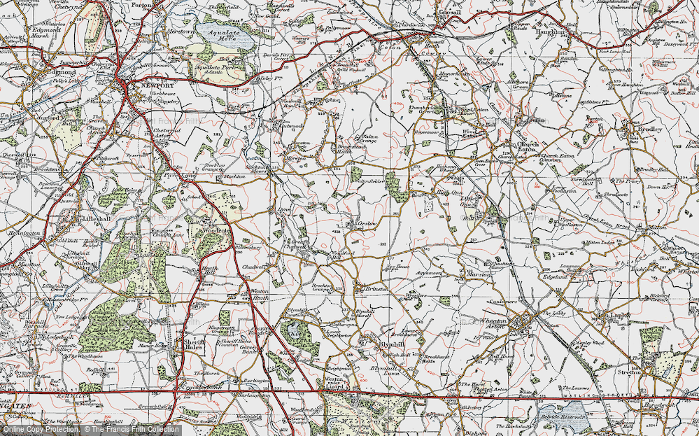 Old Map of Orslow, 1921 in 1921