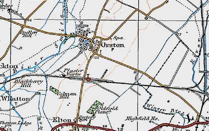 Old map of Orston in 1921