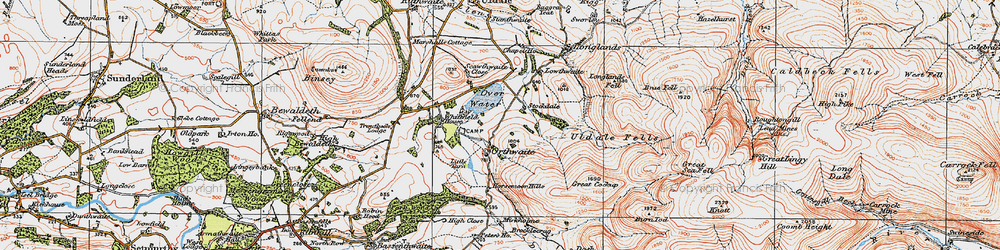 Old map of Orthwaite in 1925