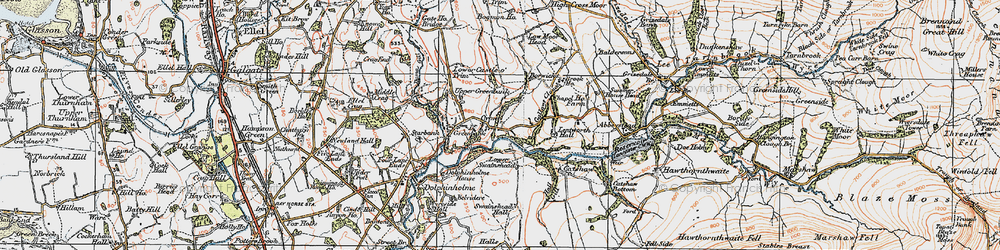 Old map of Borwicks in 1924