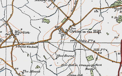 Old map of Orton-on-the-Hill in 1921