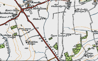 Old map of Orton Southgate in 1922