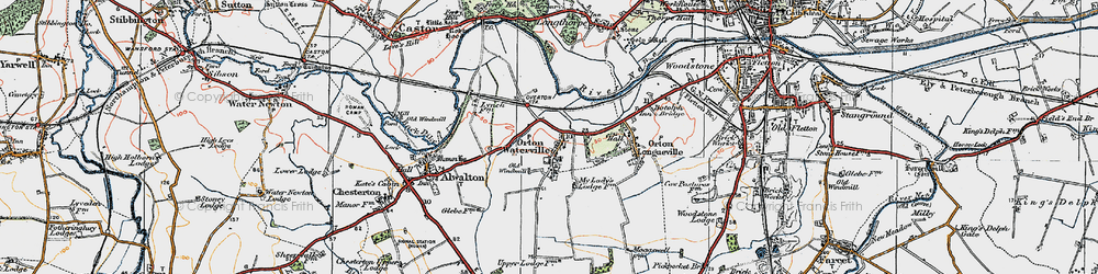 Old map of Orton Waterville in 1922