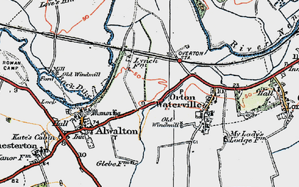 Old map of Orton Wistow in 1922