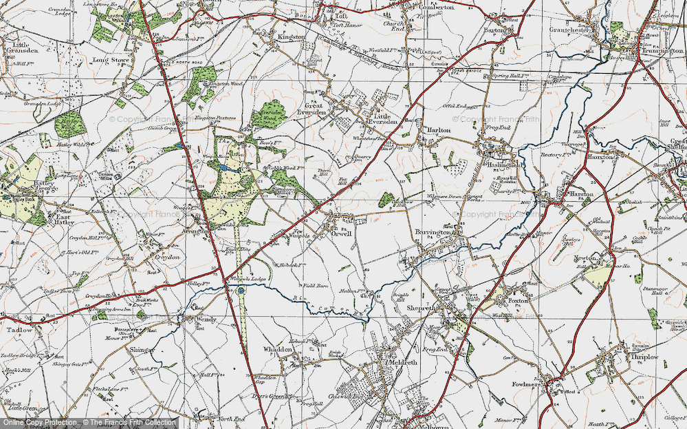 Old Map of Orwell, 1920 in 1920