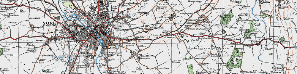 Old map of Osbaldwick in 1924