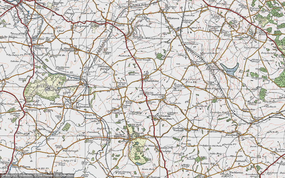 Old Map of Osbaston Hollow, 1921 in 1921