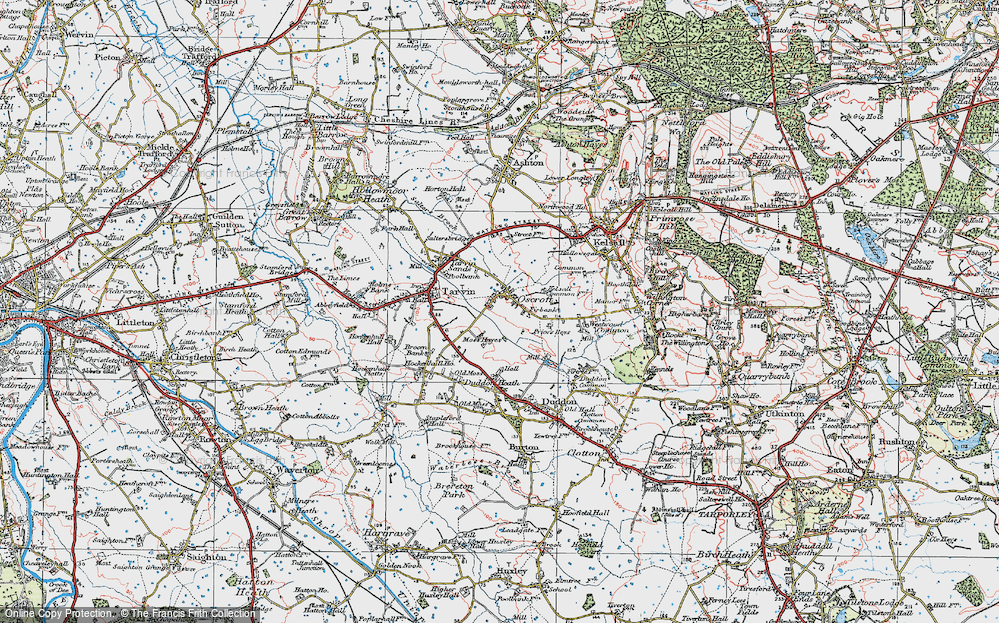 Old Map of Oscroft, 1923 in 1923