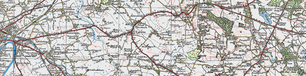 Old map of Oscroft in 1923