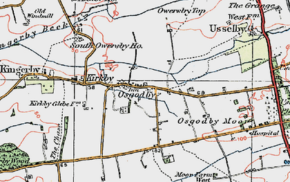Old map of Osgodby in 1923