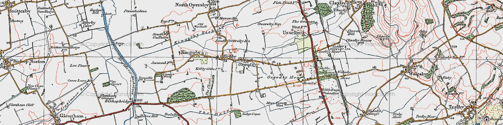 Old map of Osgodby in 1923